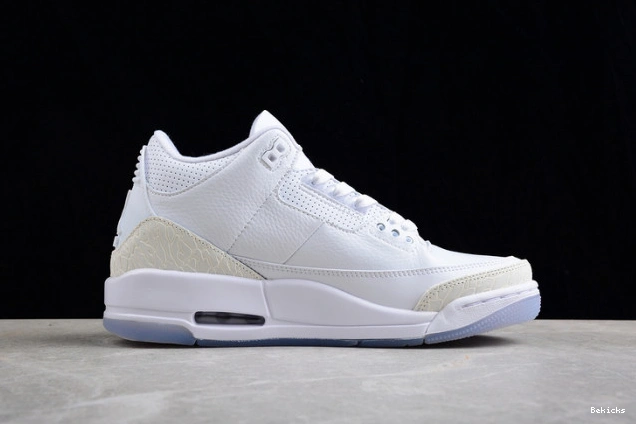 Cheap BK jordan white 136064-111 retro 3 air triple 1119